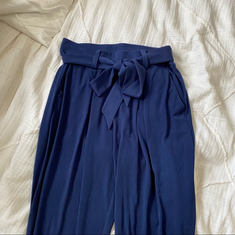 Express Tie-Front Navy Blue Trousers